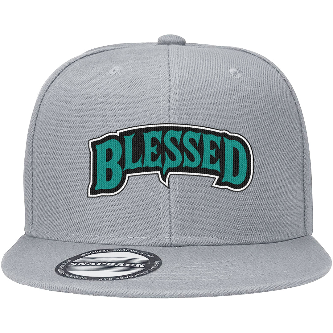 Stadium Green 95s Snapback Hat | Blessed Arch, Light Gray