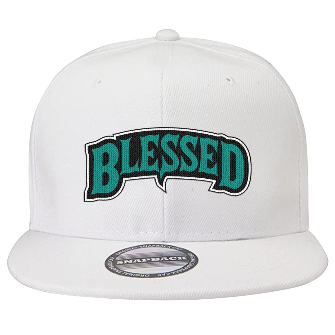 Stadium Green 95s Snapback Hat | Blessed Arch, White