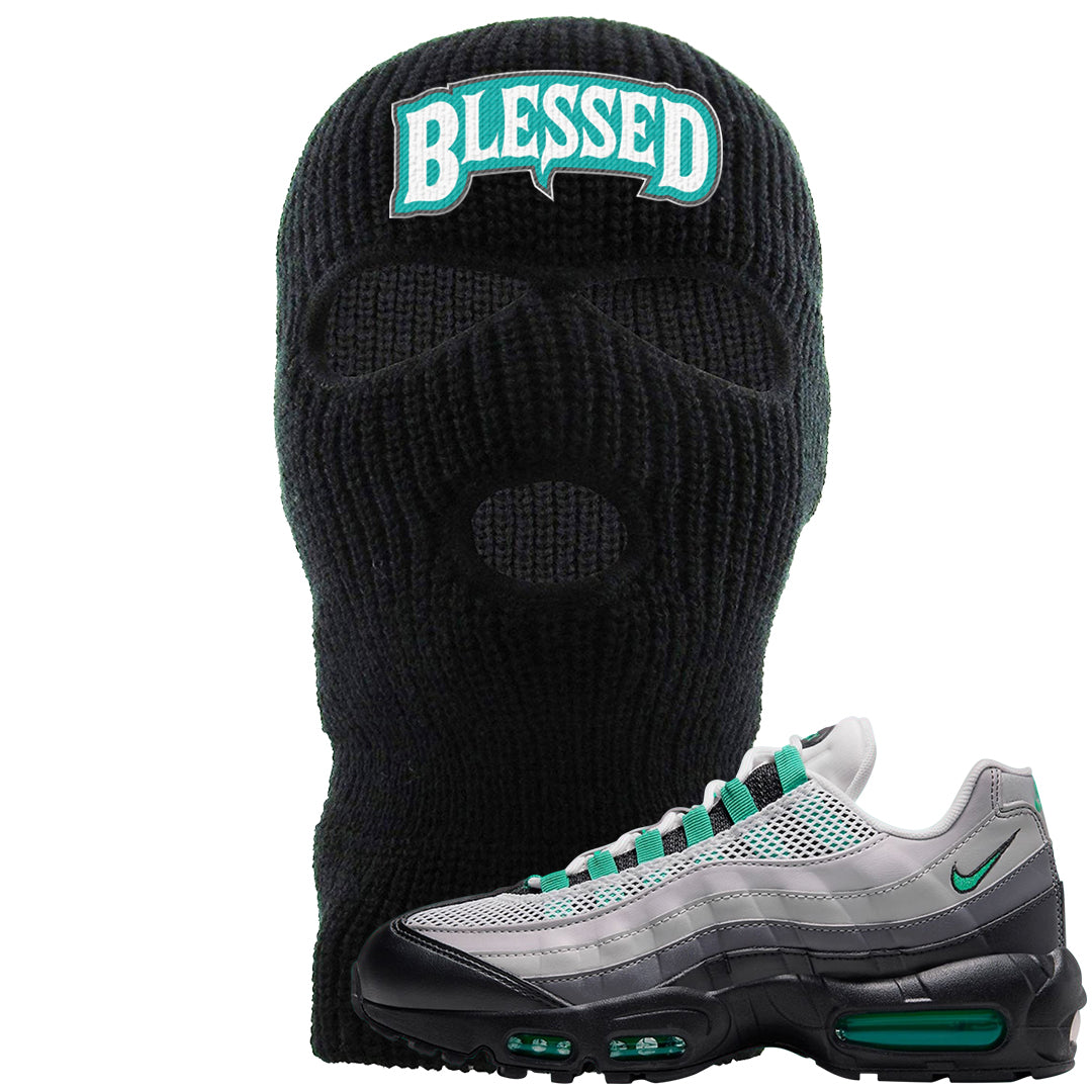 Stadium Green 95s Ski Mask | Blessed Arch, Black