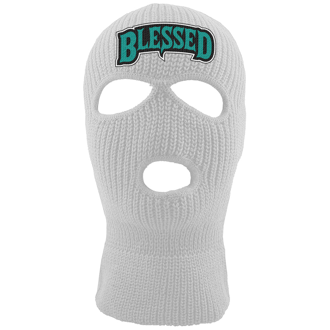 Stadium Green 95s Ski Mask | Blessed Arch, White