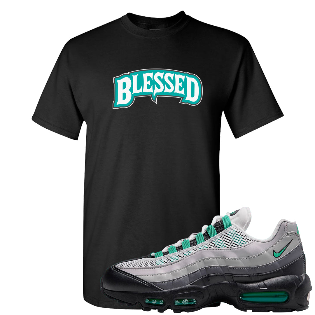 Stadium Green 95s T Shirt | Blessed Arch, Black