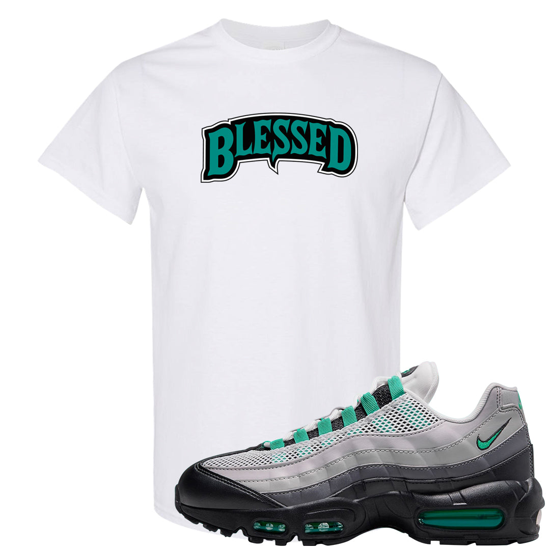 Stadium Green 95s T Shirt | Blessed Arch, White