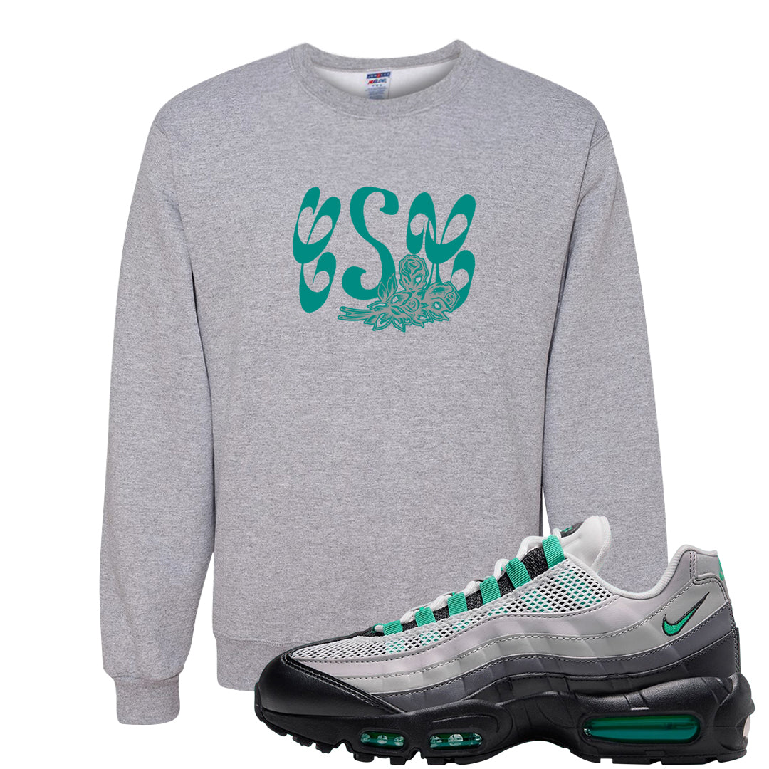 Stadium Green 95s Crewneck Sweatshirt | Certified Sneakerhead, Ash