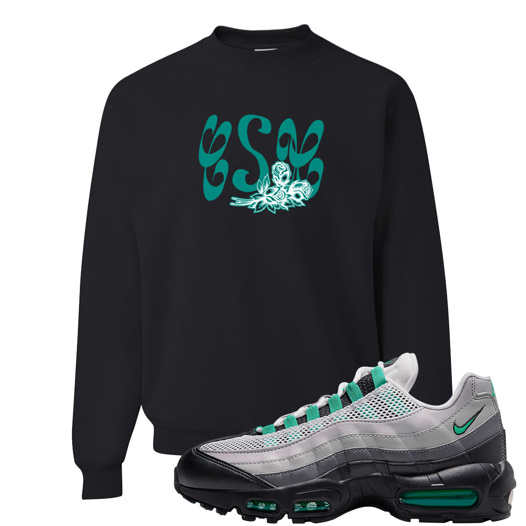 Stadium Green 95s Crewneck Sweatshirt | Certified Sneakerhead, Black