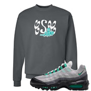 Stadium Green 95s Crewneck Sweatshirt | Certified Sneakerhead, Smoke Grey