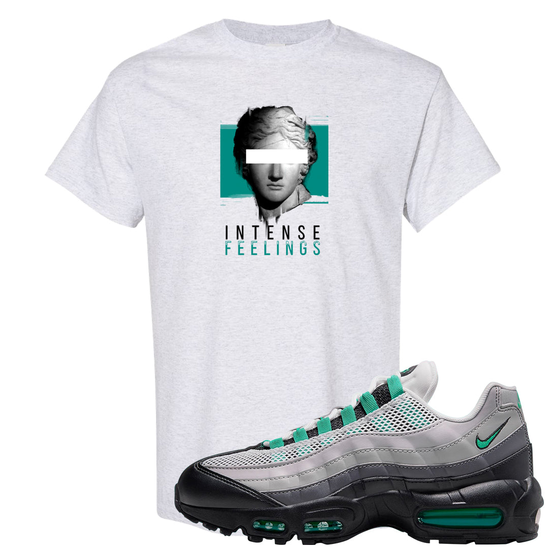 Stadium Green 95s T Shirt | Intense Feelings, Ash