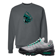 Stadium Green 95s Crewneck Sweatshirt | Indian Chief, Smoke Grey