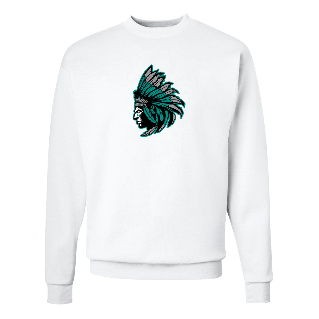 Stadium Green 95s Crewneck Sweatshirt | Indian Chief, White