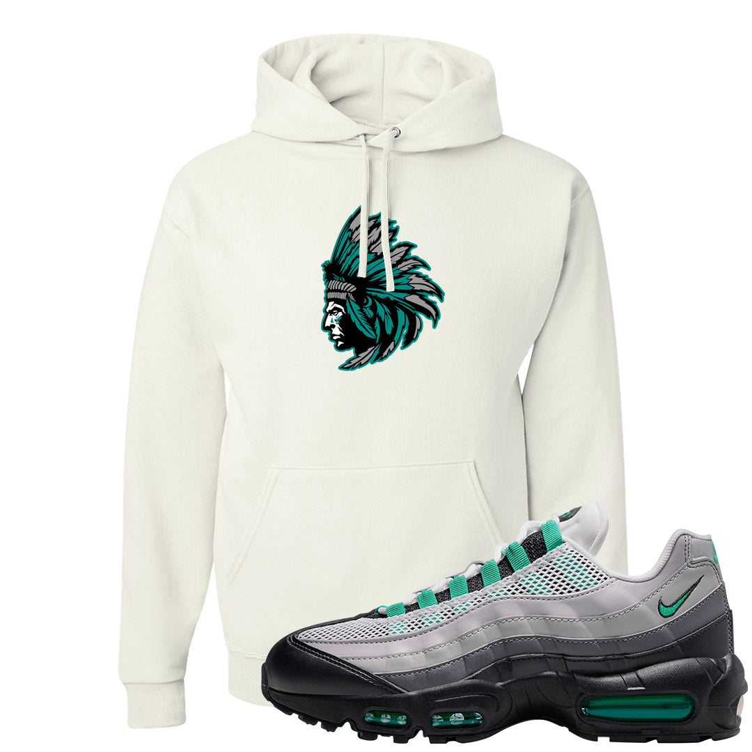 Stadium Green 95s Hoodie | Indian Chief, White