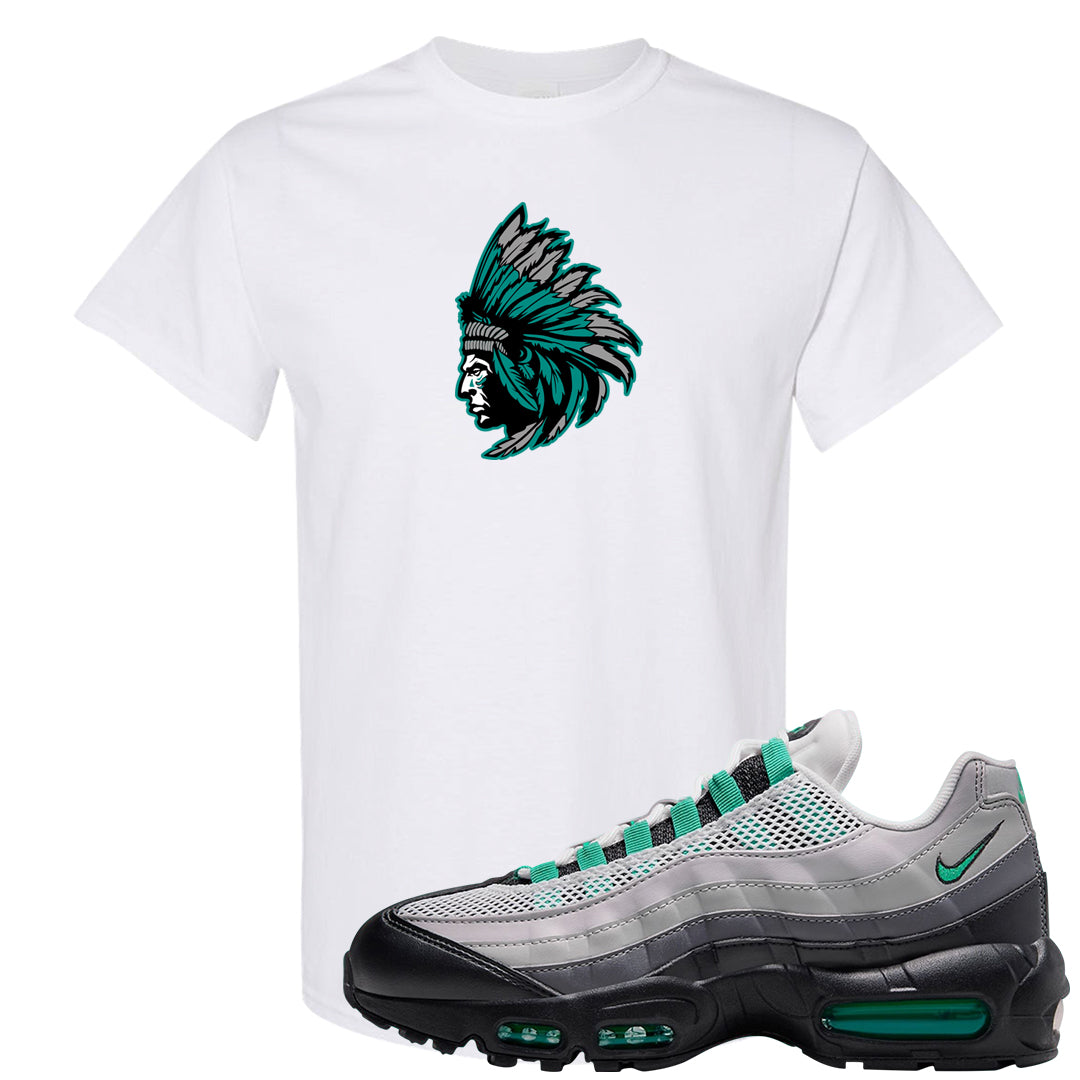 Stadium Green 95s T Shirt | Indian Chief, White