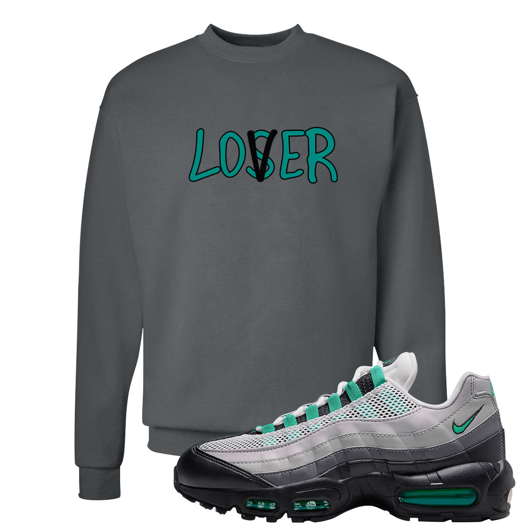 Stadium Green 95s Crewneck Sweatshirt | Lover, Smoke Grey