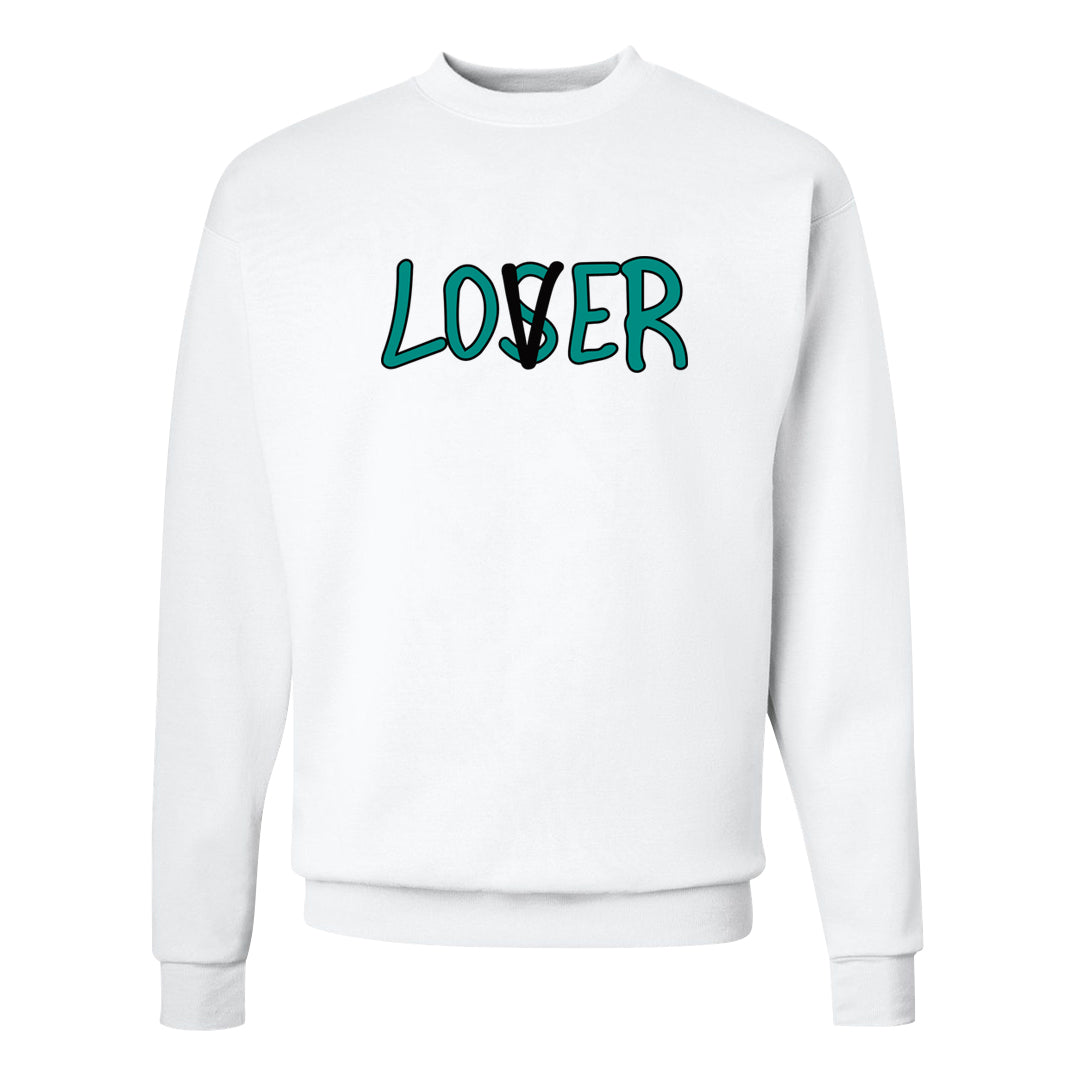 Stadium Green 95s Crewneck Sweatshirt | Lover, White