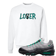 Stadium Green 95s Crewneck Sweatshirt | Lover, White