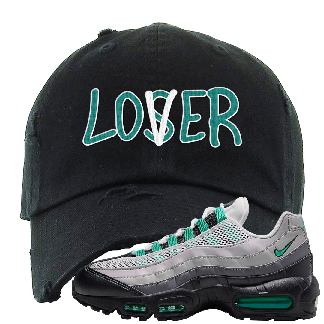 Stadium Green 95s Distressed Dad Hat | Lover, Black