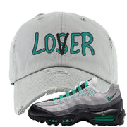 Stadium Green 95s Distressed Dad Hat | Lover, Light Gray