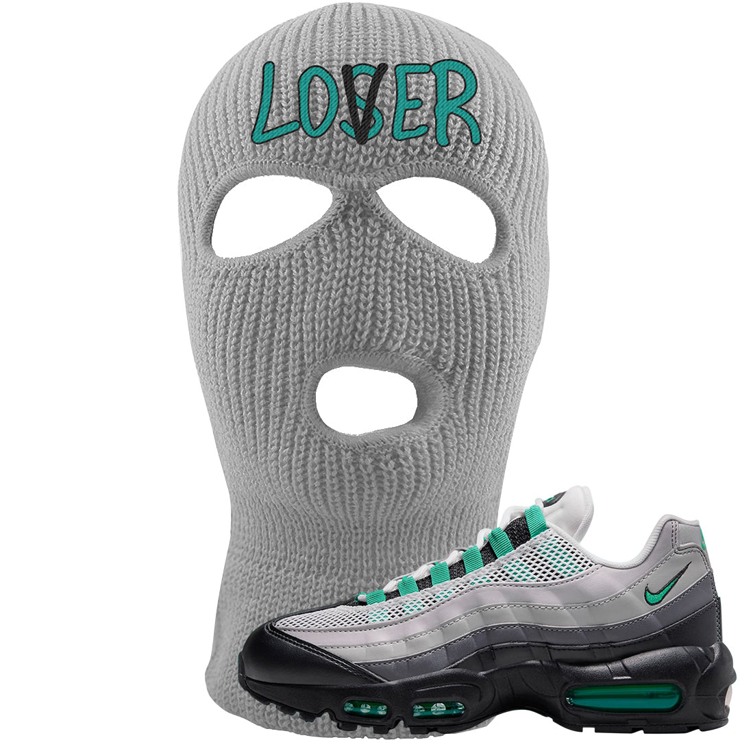Stadium Green 95s Ski Mask | Lover, Light Gray