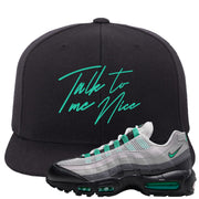 Stadium Green 95s Snapback Hat | Talk To Me Nice, Black