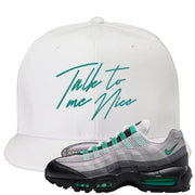 Stadium Green 95s Snapback Hat | Talk To Me Nice, White