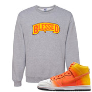 Candy Corn High Dunks Crewneck Sweatshirt | Blessed Arch, Ash