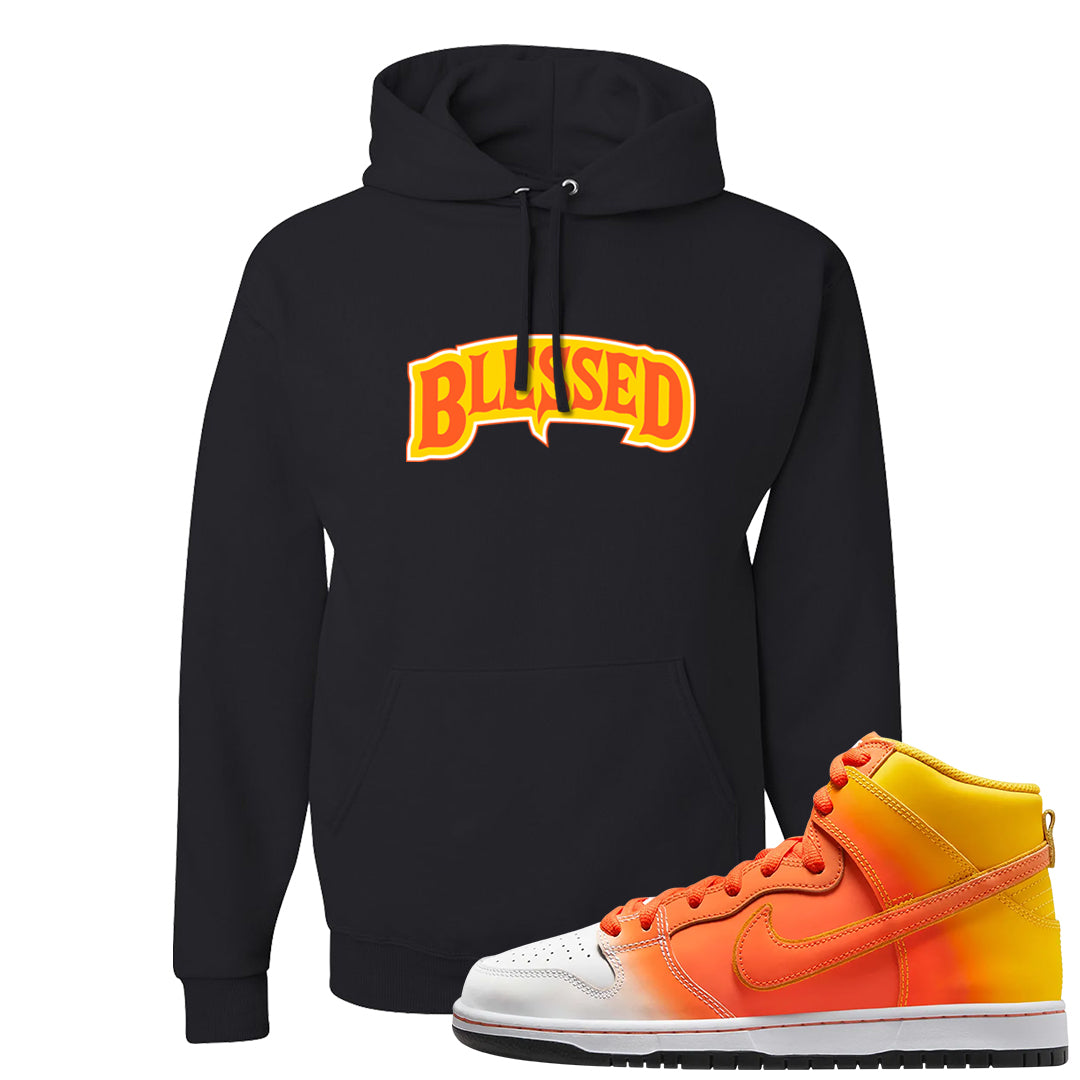 Candy Corn High Dunks Hoodie | Blessed Arch, Black