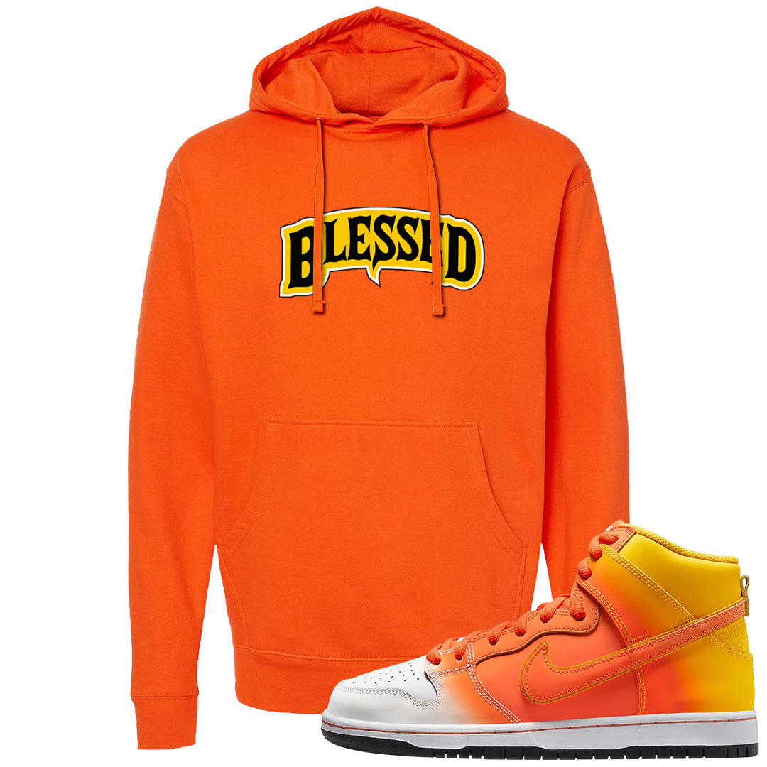 Candy Corn High Dunks Hoodie | Blessed Arch, Orange