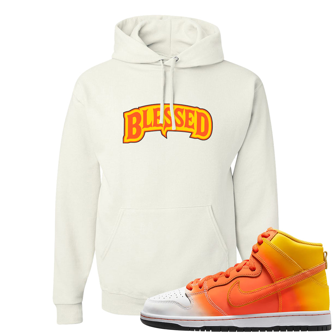 Candy Corn High Dunks Hoodie | Blessed Arch, White