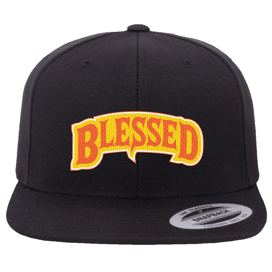 Candy Corn High Dunks Snapback Hat | Blessed Arch, Black
