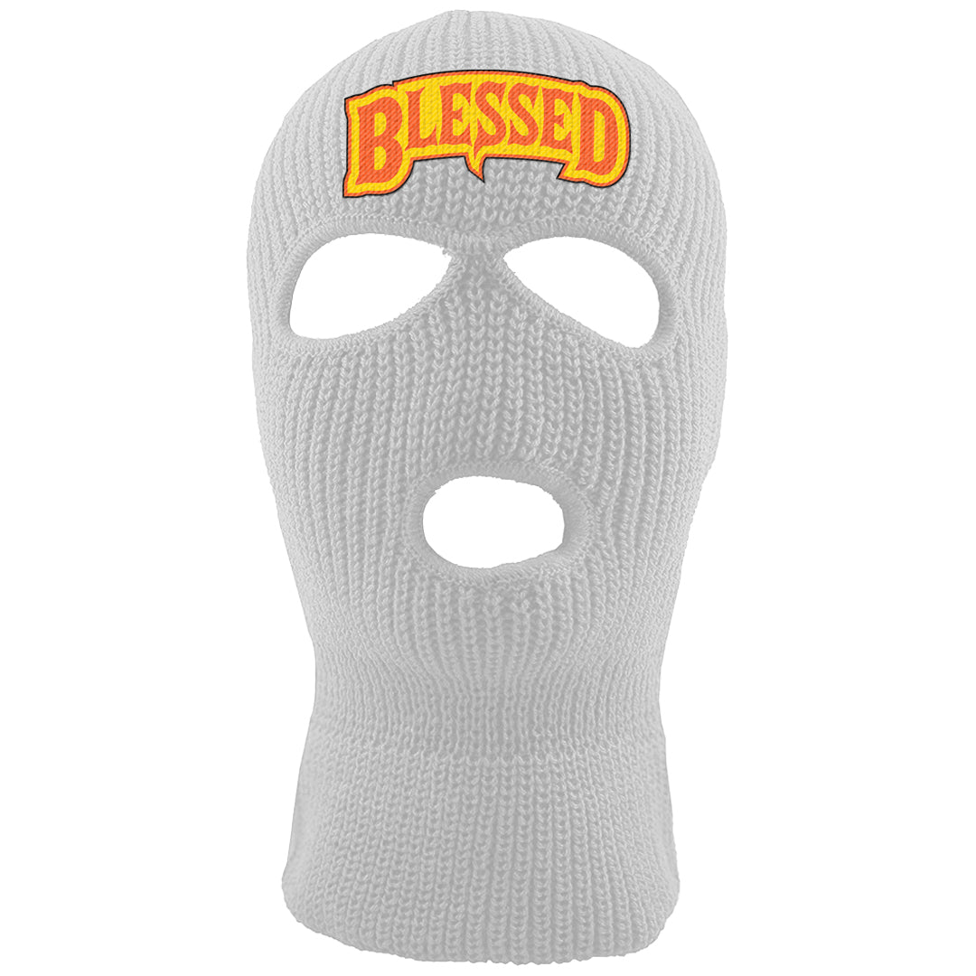 Candy Corn High Dunks Ski Mask | Blessed Arch, White