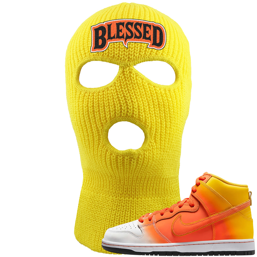 Candy Corn High Dunks Ski Mask | Blessed Arch, Yellow