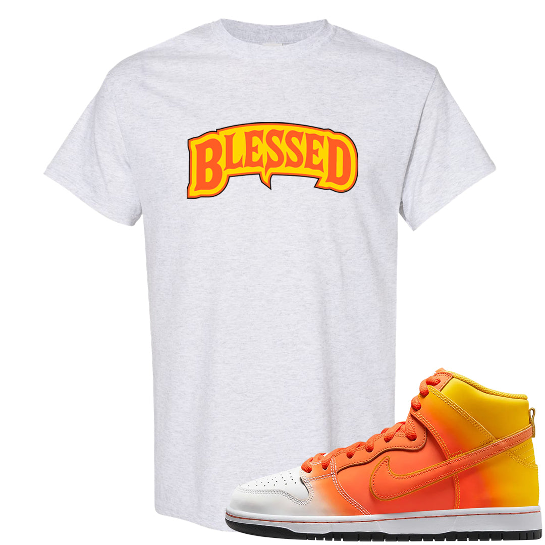 Candy Corn High Dunks T Shirt | Blessed Arch, Ash