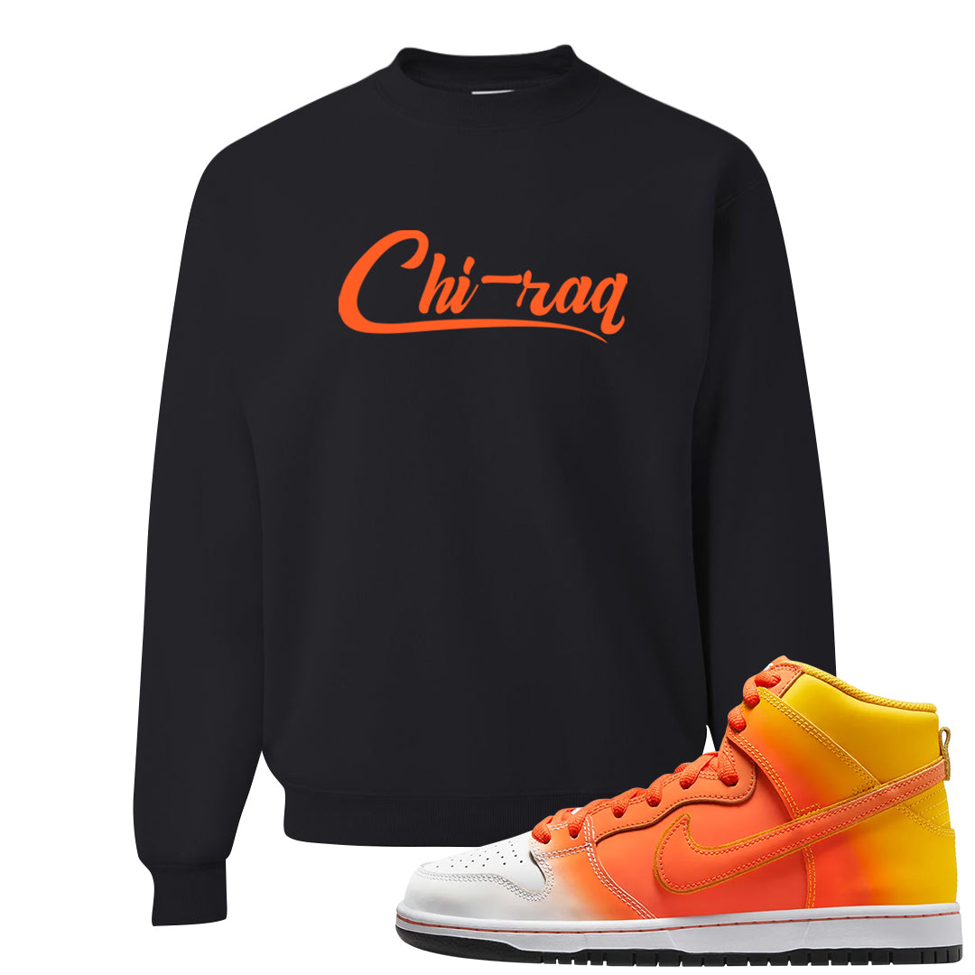 Candy Corn High Dunks Crewneck Sweatshirt | Chiraq, Black