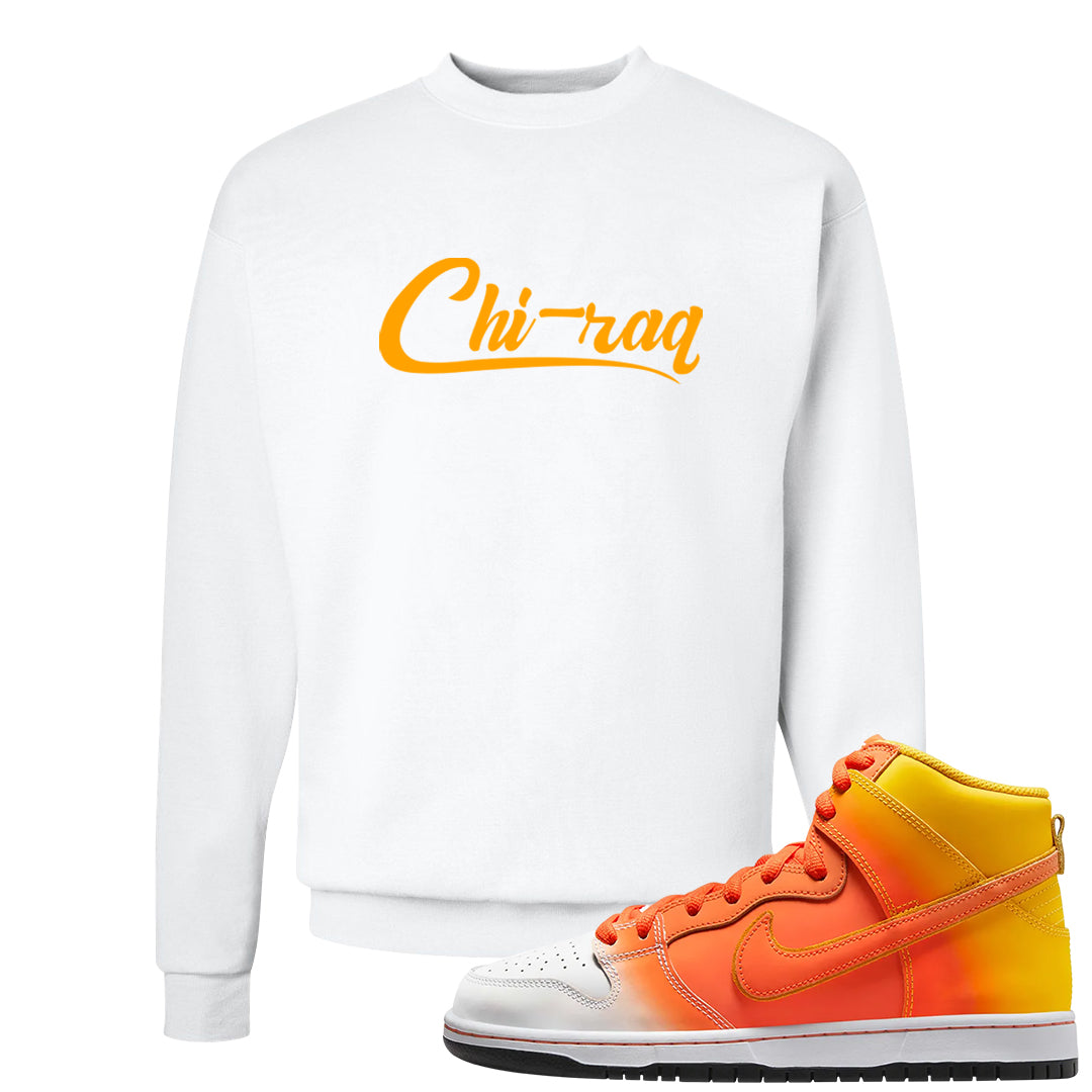 Candy Corn High Dunks Crewneck Sweatshirt | Chiraq, White