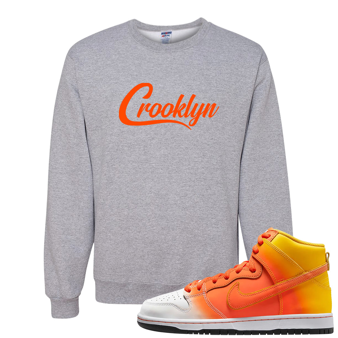 Candy Corn High Dunks Crewneck Sweatshirt | Crooklyn, Ash