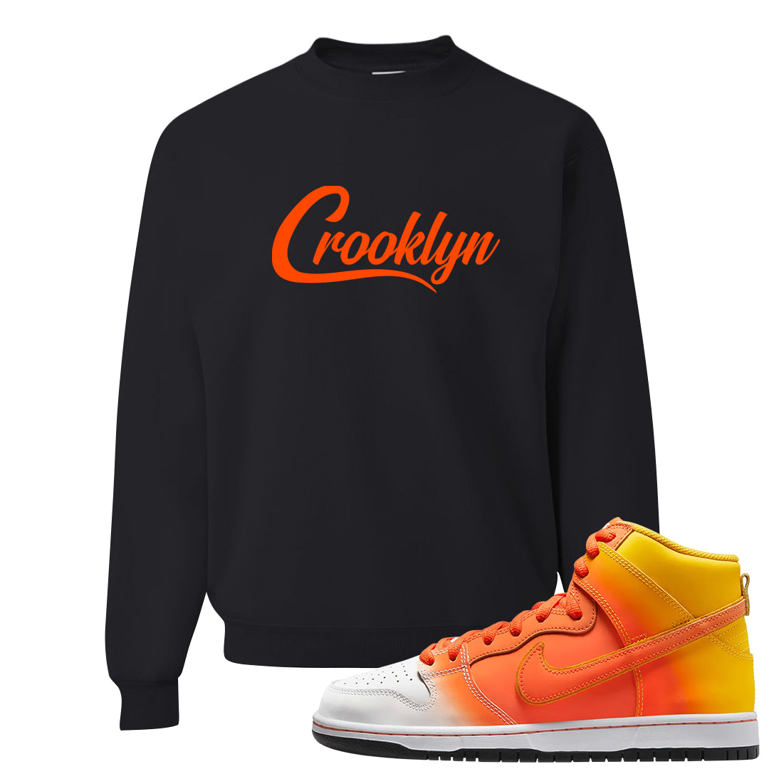 Candy Corn High Dunks Crewneck Sweatshirt | Crooklyn, Black