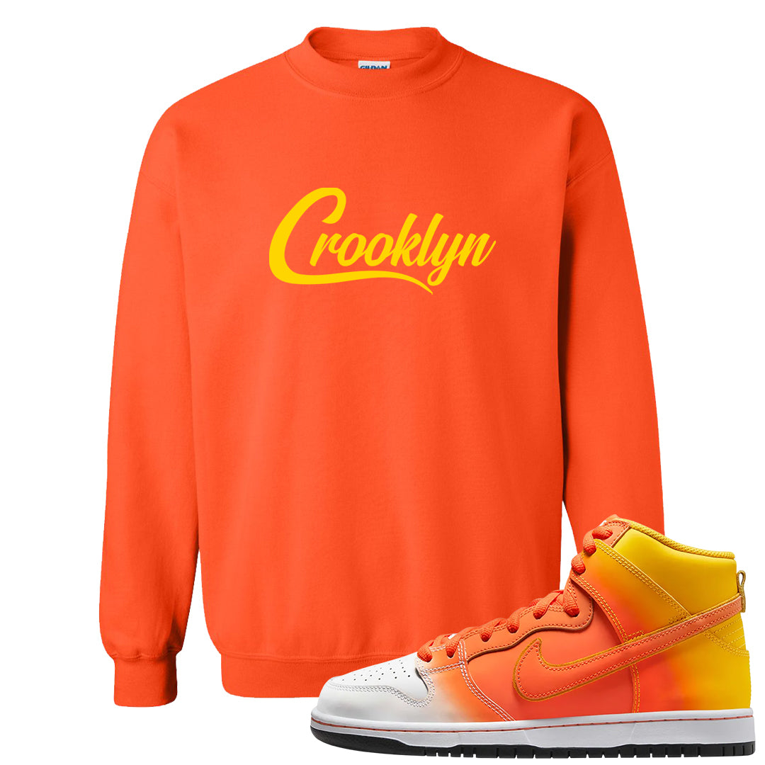 Candy Corn High Dunks Crewneck Sweatshirt | Crooklyn, Orange