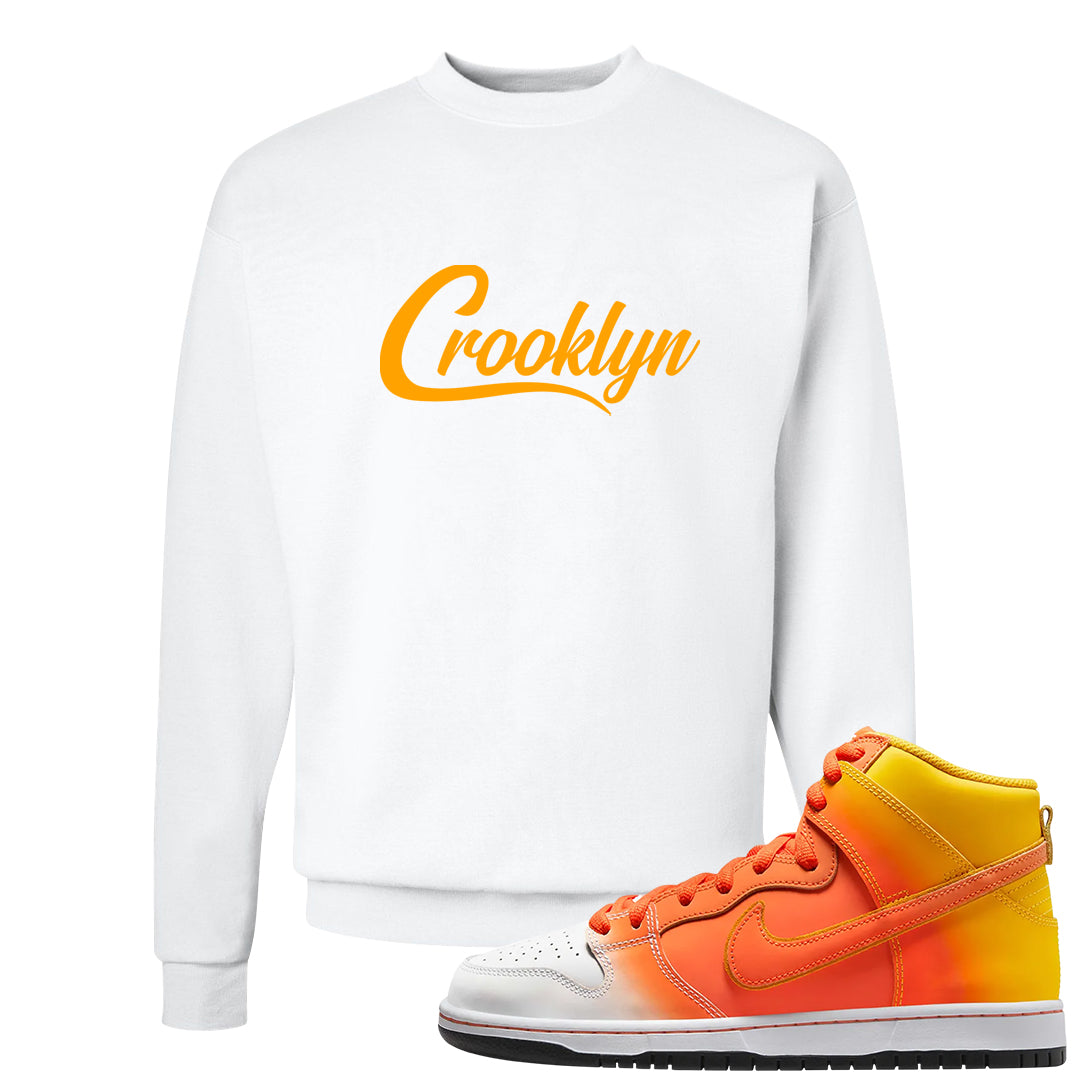 Candy Corn High Dunks Crewneck Sweatshirt | Crooklyn, White