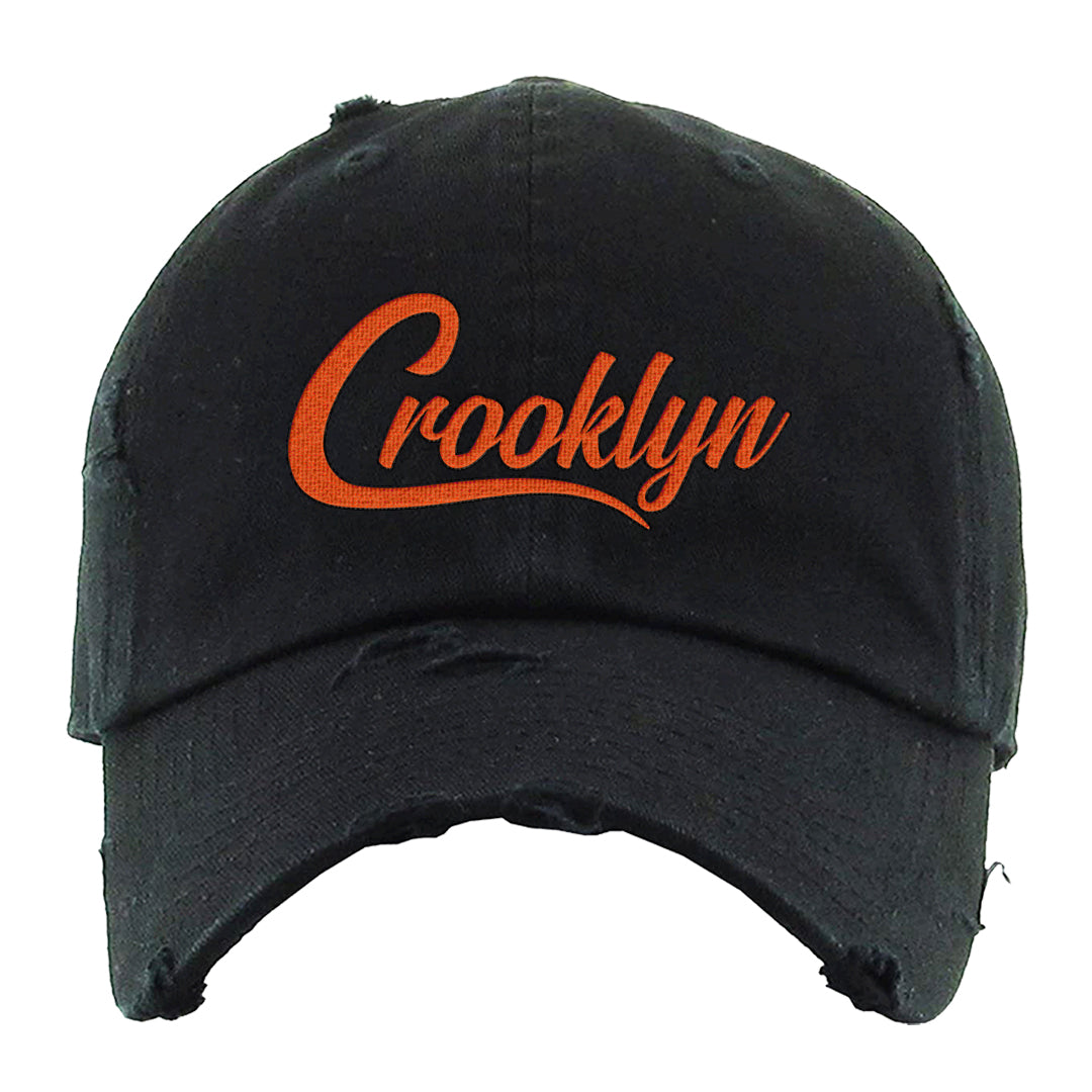 Candy Corn High Dunks Distressed Dad Hat | Crooklyn, Black