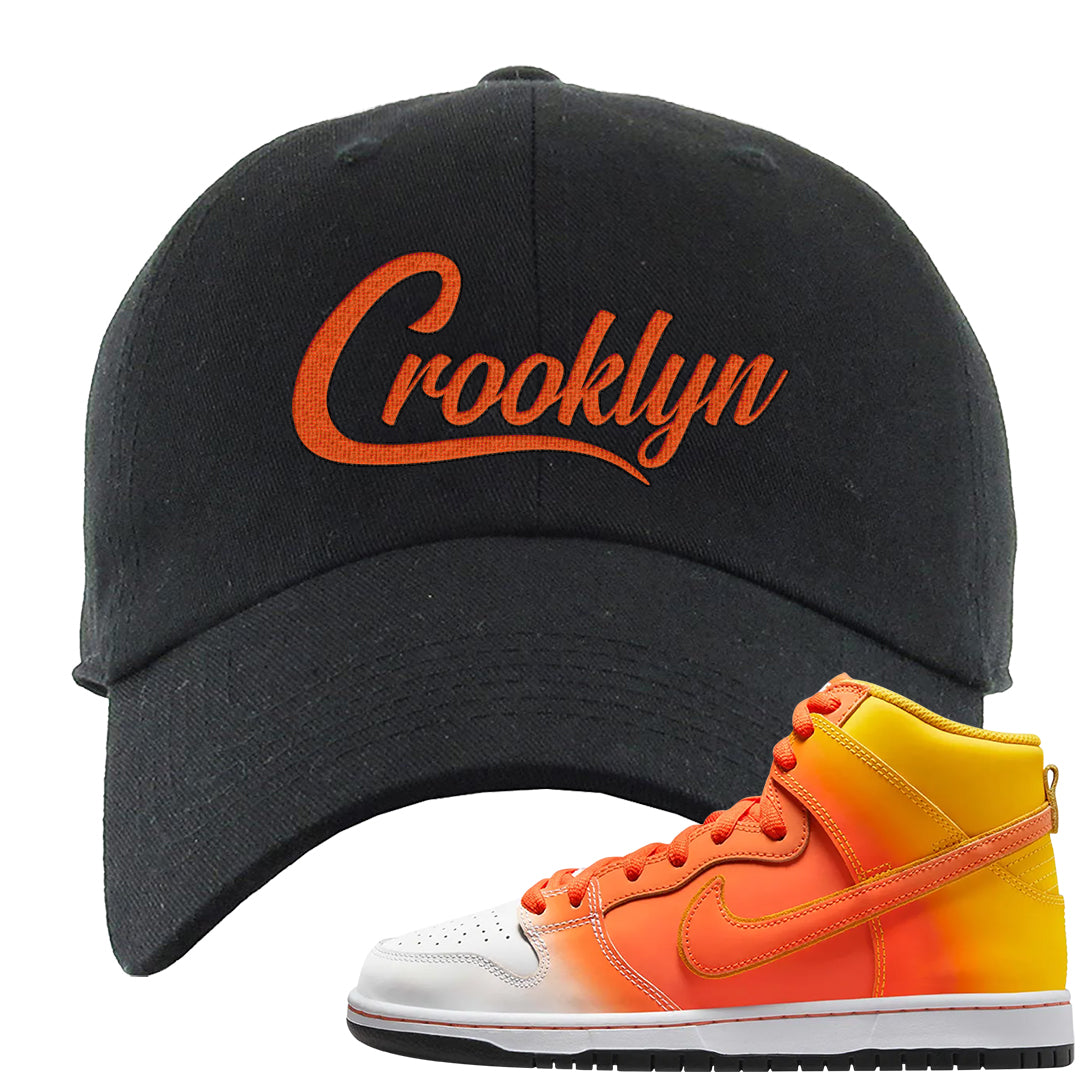 Candy Corn High Dunks Dad Hat | Crooklyn, Black