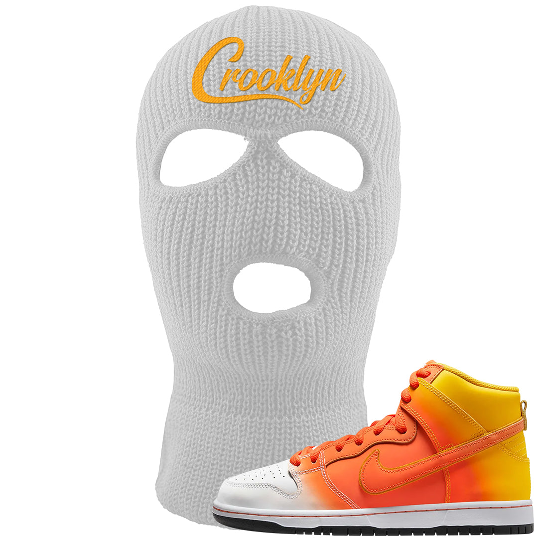 Candy Corn High Dunks Ski Mask | Crooklyn, White