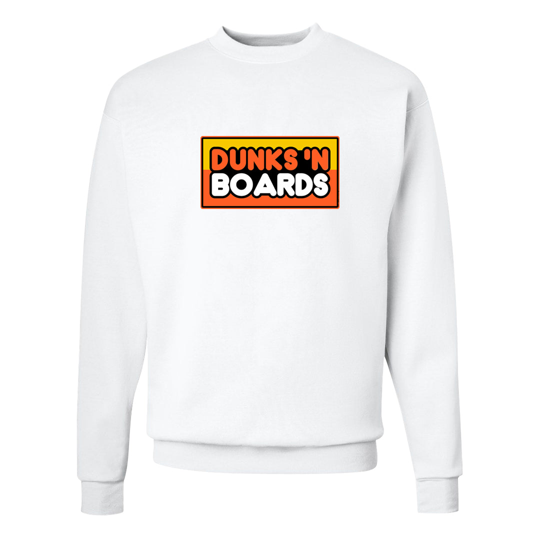 Candy Corn High Dunks Crewneck Sweatshirt | Dunks N Boards, White
