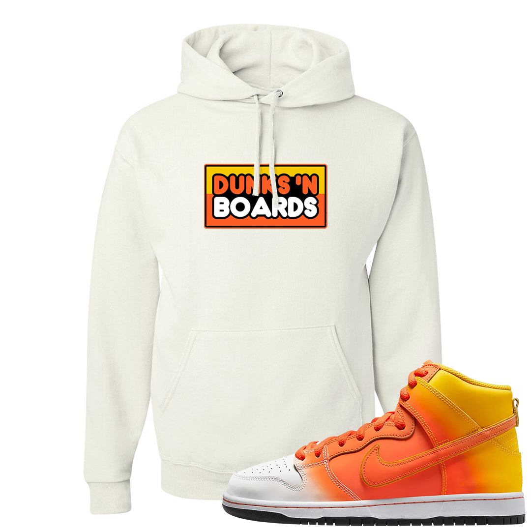 Candy Corn High Dunks Hoodie | Dunks N Boards, White