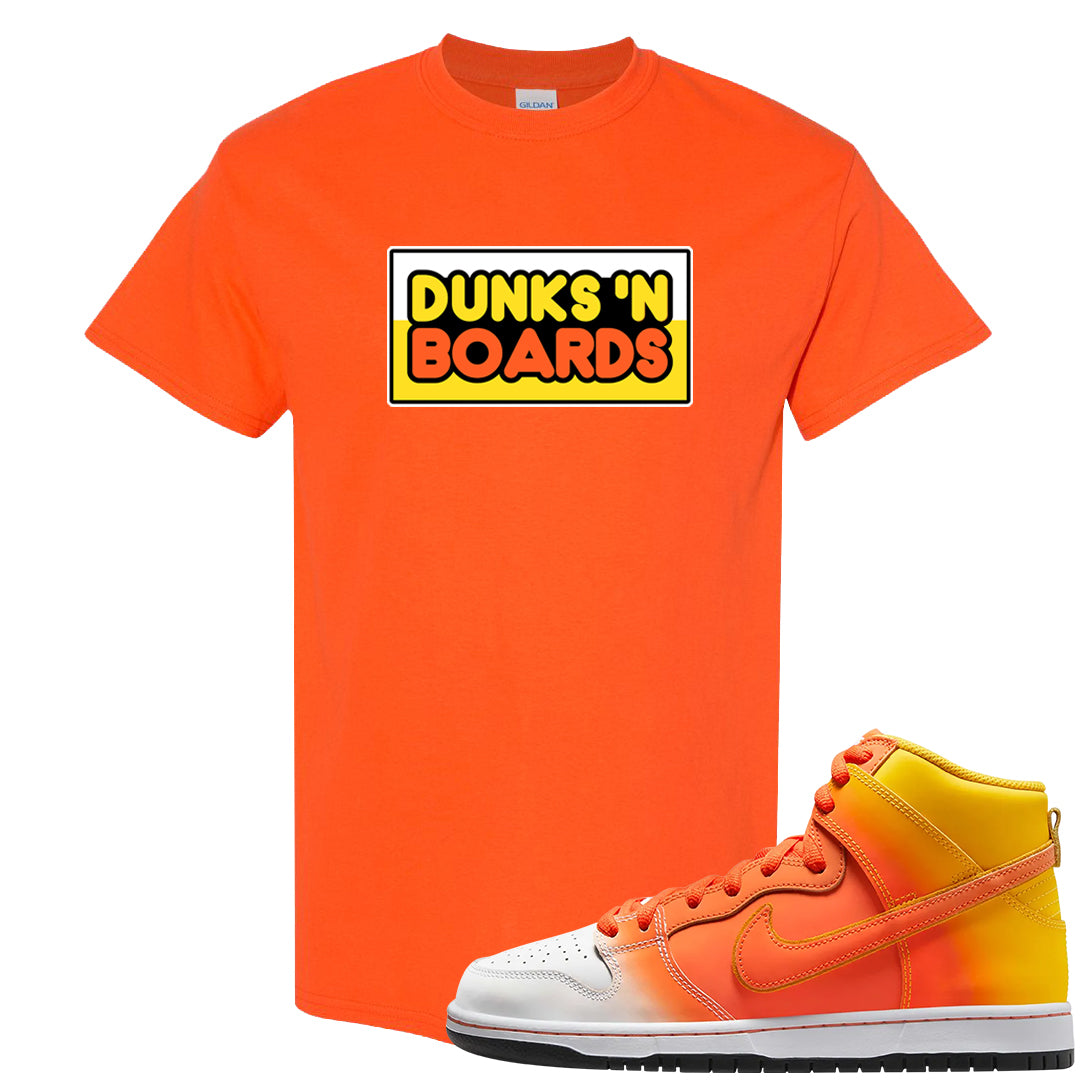 Candy Corn High Dunks T Shirt | Dunks N Boards, Orange