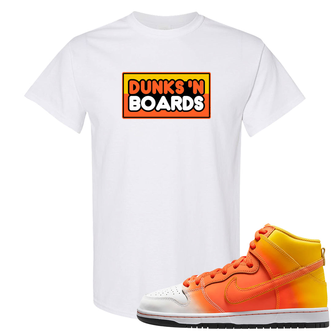 Candy Corn High Dunks T Shirt | Dunks N Boards, White