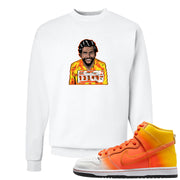 Candy Corn High Dunks Crewneck Sweatshirt | Escobar Illustration, White