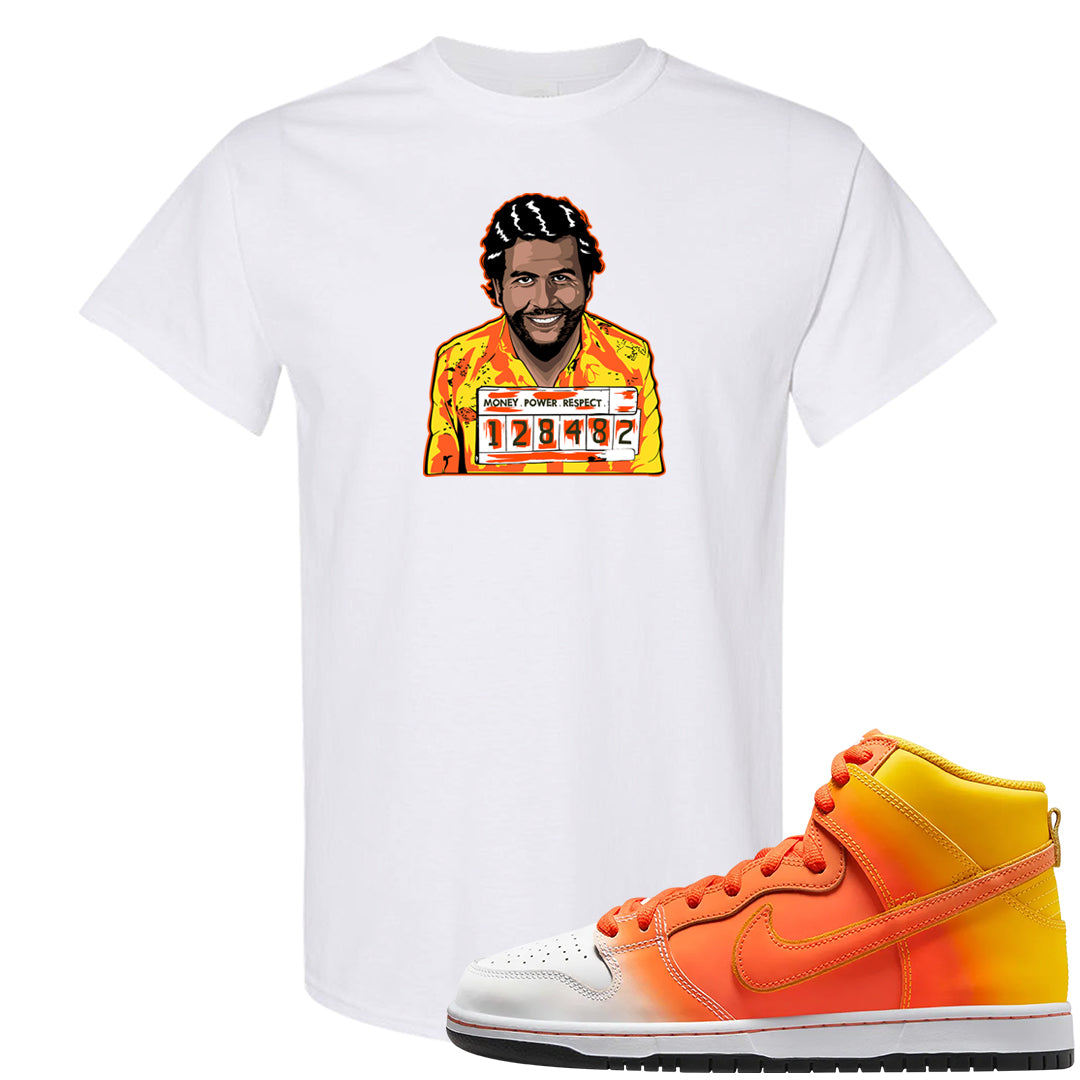 Candy Corn High Dunks T Shirt | Escobar Illustration, White