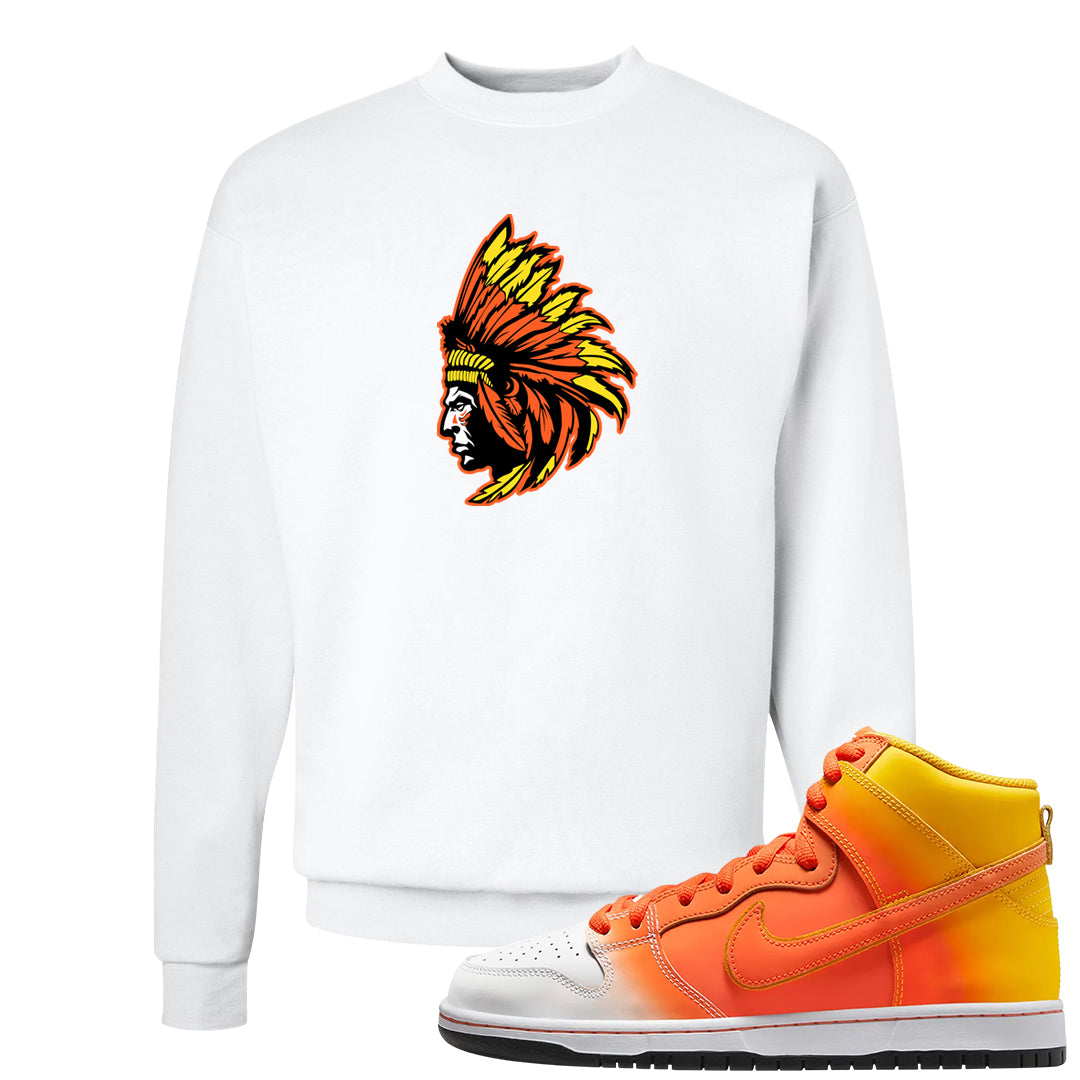 Candy Corn High Dunks Crewneck Sweatshirt | Indian Chief, White
