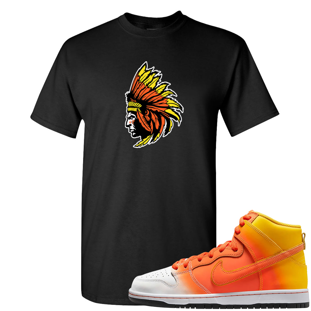 Candy Corn High Dunks T Shirt | Indian Chief, Black