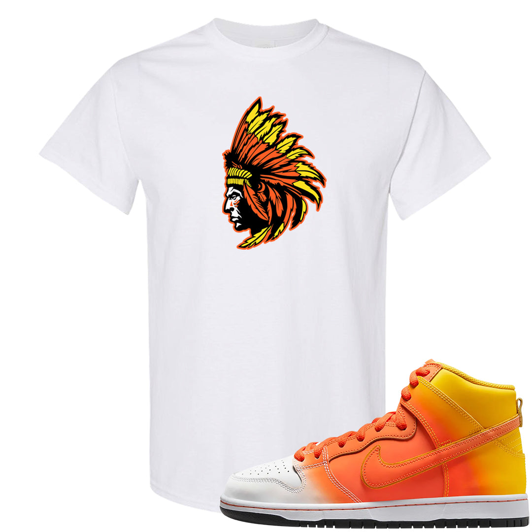 Candy Corn High Dunks T Shirt | Indian Chief, White