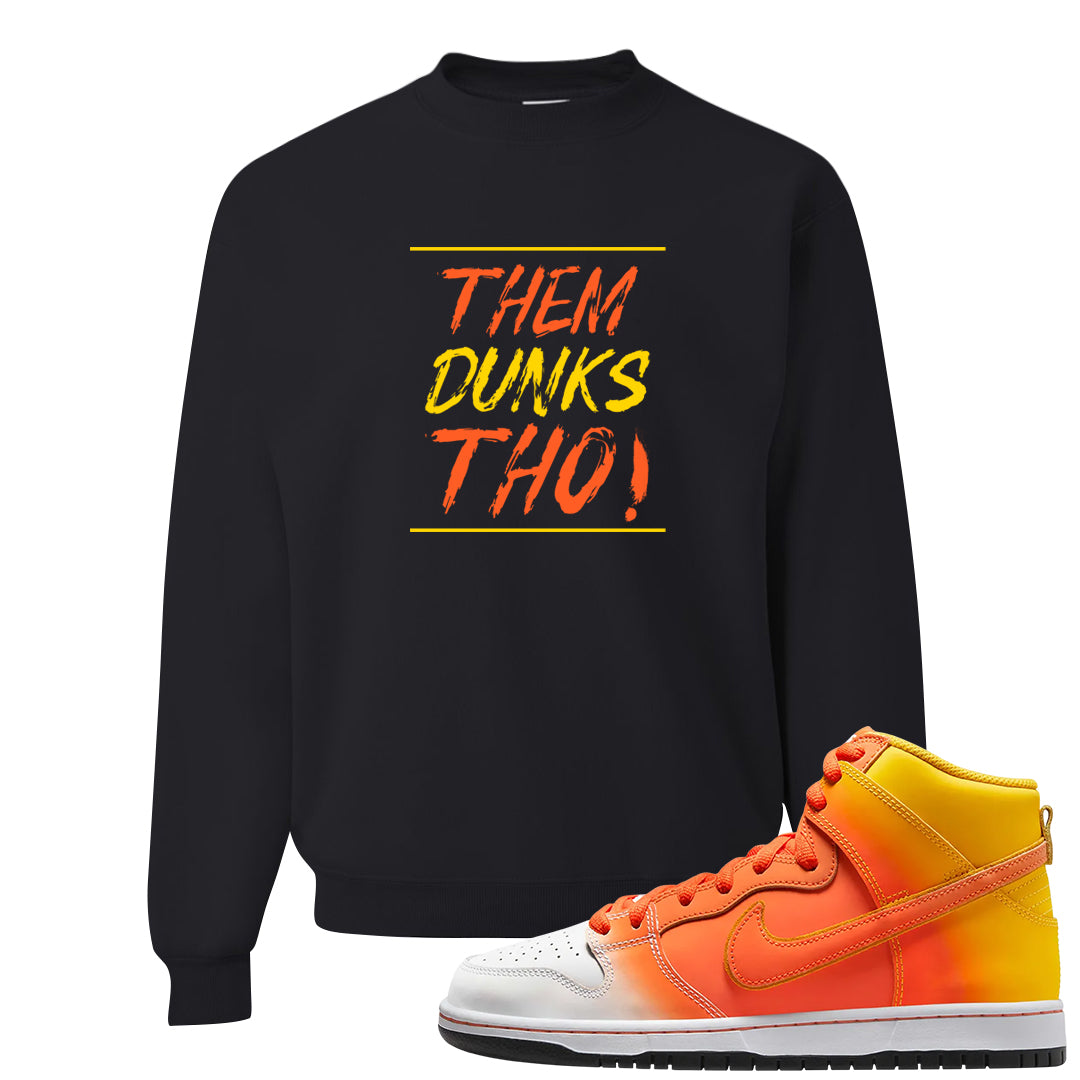 Candy Corn High Dunks Crewneck Sweatshirt | Them Dunks Tho, Black