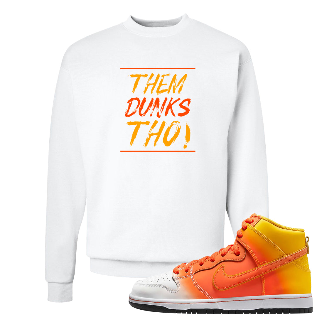 Candy Corn High Dunks Crewneck Sweatshirt | Them Dunks Tho, White